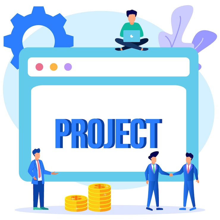 Vector illustration vector graphic cartoon character of project