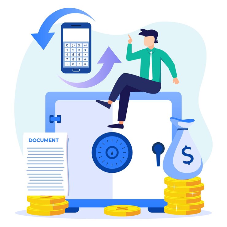 Vector illustration vector graphic cartoon character of public finance
