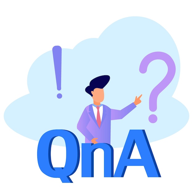 Иллюстрация векторной графики мультипликационный персонаж QnA