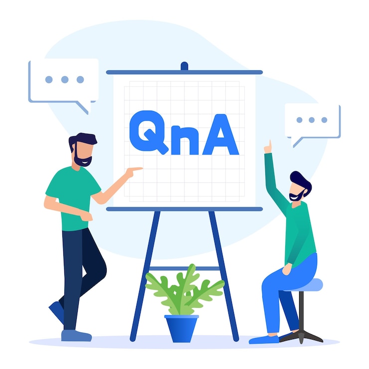 Vector illustration vector graphic cartoon character of question and answer