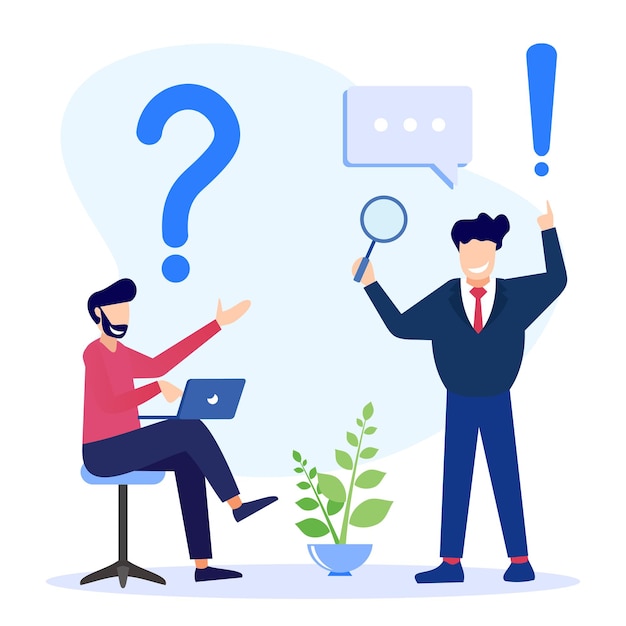 Illustration vector graphic cartoon character of question and answer