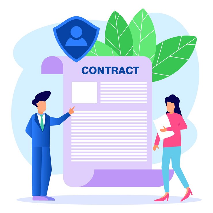 Vector illustration vector graphic cartoon character of smart contract