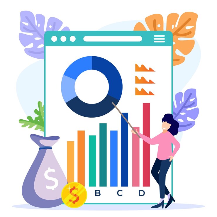 Vector illustration vector graphic cartoon character of stock market