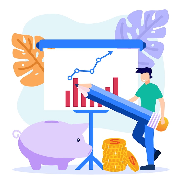 Vector illustration vector graphic cartoon character of stock trades