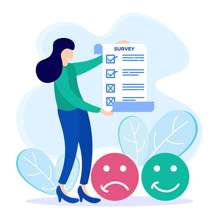 Vector illustration vector graphic cartoon character of survey