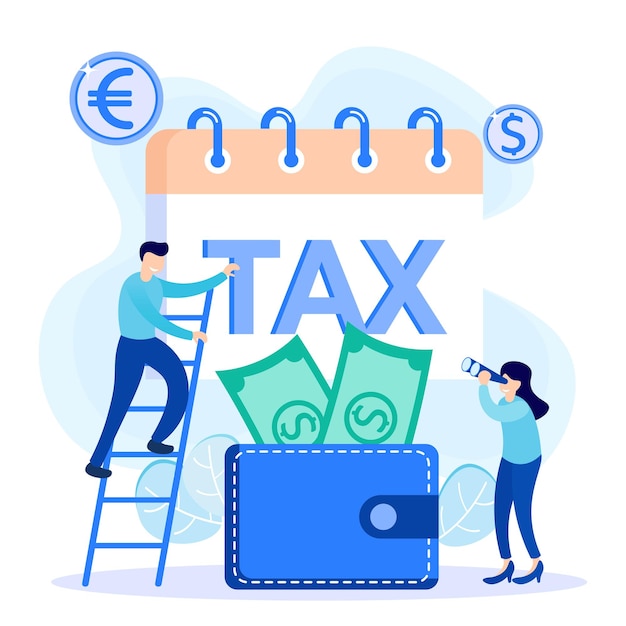 Vector illustration vector graphic cartoon character of tax