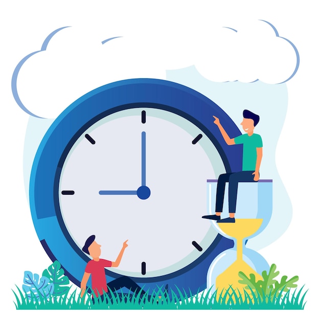 Illustration vector graphic cartoon character of time management