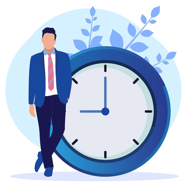 Illustration vector graphic cartoon character of time management