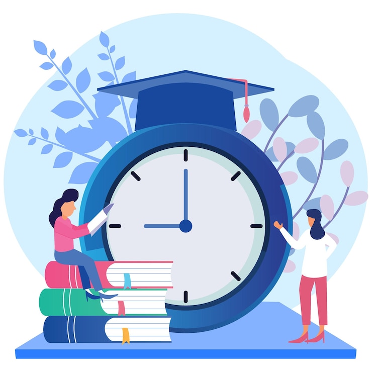 Vector illustration vector graphic cartoon character of time management
