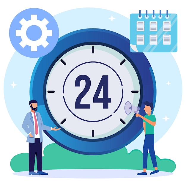 Illustration vector graphic cartoon character of time management