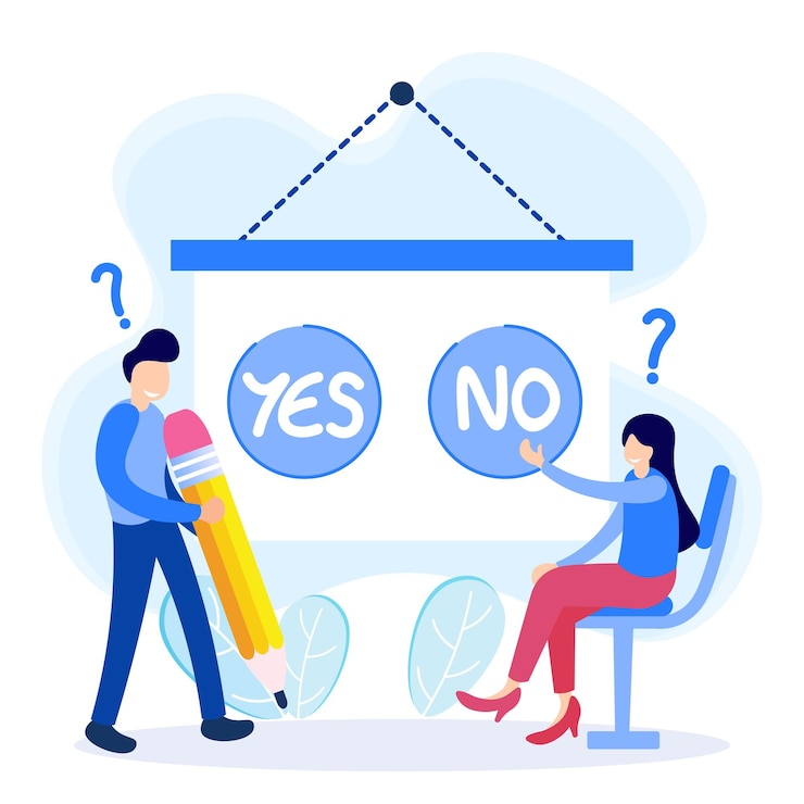 Vector illustration vector graphic cartoon character of yes or no