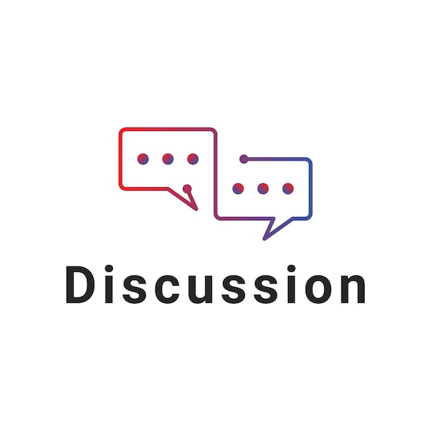 Illustration Vector Graphic Chat Discussion Logo Design minimalist