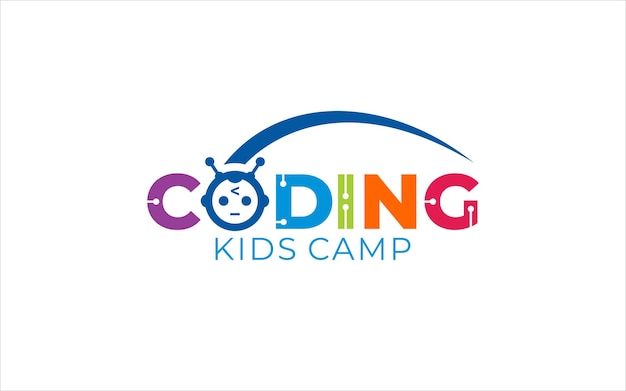 코딩 프로그래머의 일러스트레이션 터 그래픽 코더 회사 로고 디자인 템플릿