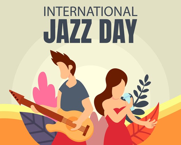 illustration vector graphic of a couple playing music perfect for international day