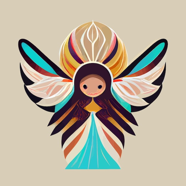 Illustrazione grafica vettoriale di angelo carino in stile disegnato a mano perfetto per t-shirt o prodotto per bambini