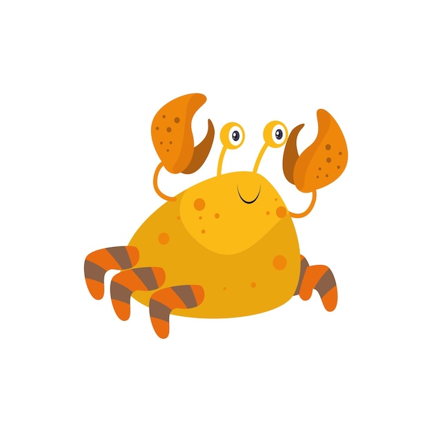 illustration vector graphic cute and smiling golden crab isolated on white background