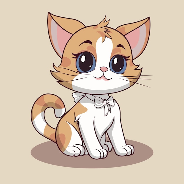 Вектор Иллюстрация векторный графический дизайн мультфильма кошка