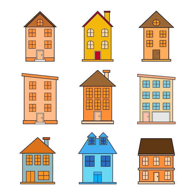 Illustration vector graphic of different house on a white background.