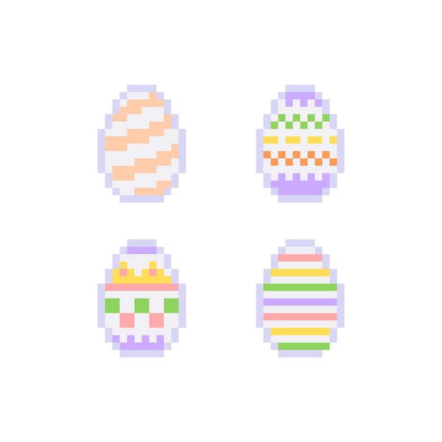 Illustrazione grafica vettoriale delle uova di pasqua in stile pixel art