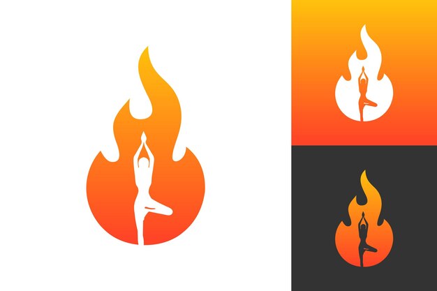 Vettore illustrazione grafica vettoriale del logo fire yoga perfetto da utilizzare per yoga company