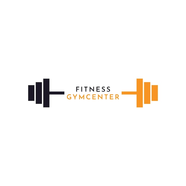 Illustrazione grafica vettoriale fitness palestra bilanciere manubrio logo design