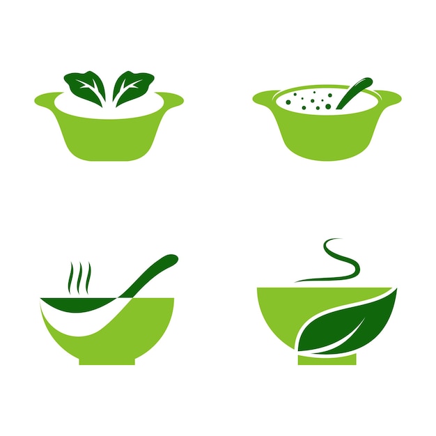 illustration vector graphic of fresh soup ready to serve in a bowl. fit for products, vitamins, herb