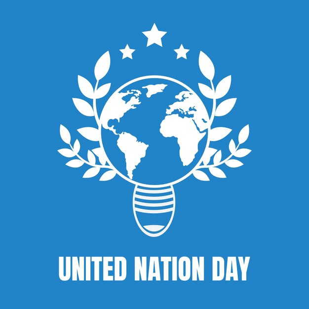 Illustration vector graphic of globe symbol in a lamp perfect for international day united nation