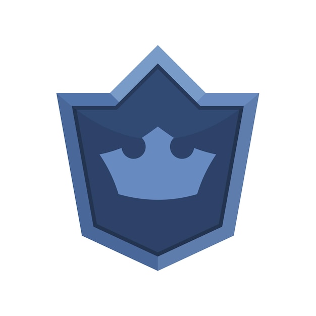 Vettore illustrazione grafica vettoriale dell'emblema dello scudo d'oro logo del clan icona del gioco gioco fantasy 2d