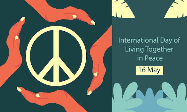 illustration vector graphic of hands circling peace symbol perfect for international day