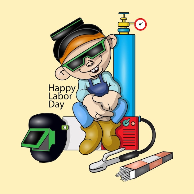 Vector illustration vector graphic for happy labor day