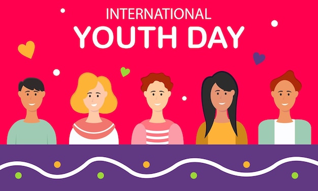 illustration vector graphic of happy youth group perfect for international day