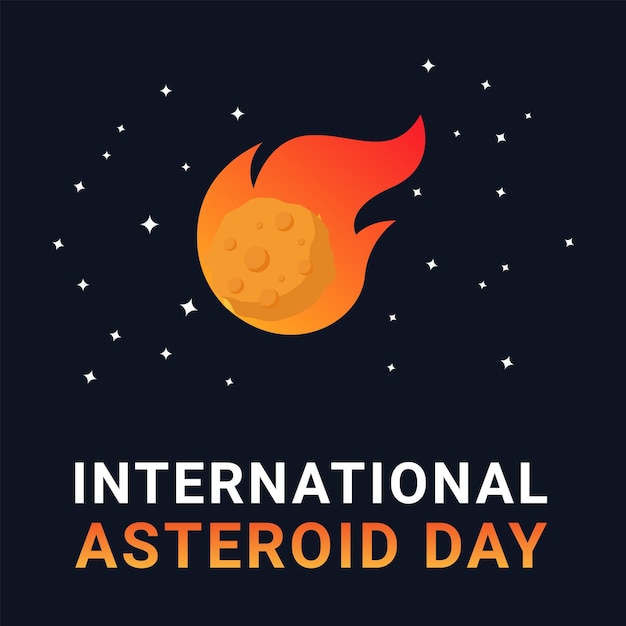 Illustration vector graphic of international asteroid day good for international asteroid day celebration flat design flyer design greeting card