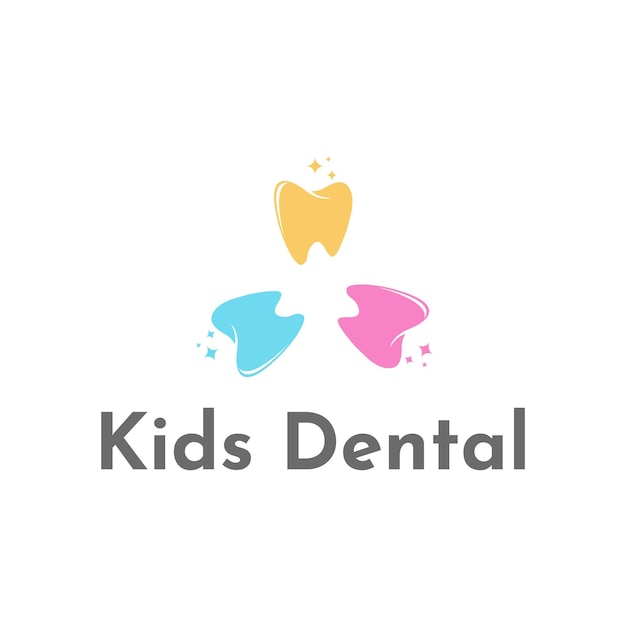 Illustration Vector Graphic Kids Dental Logo Design Idea