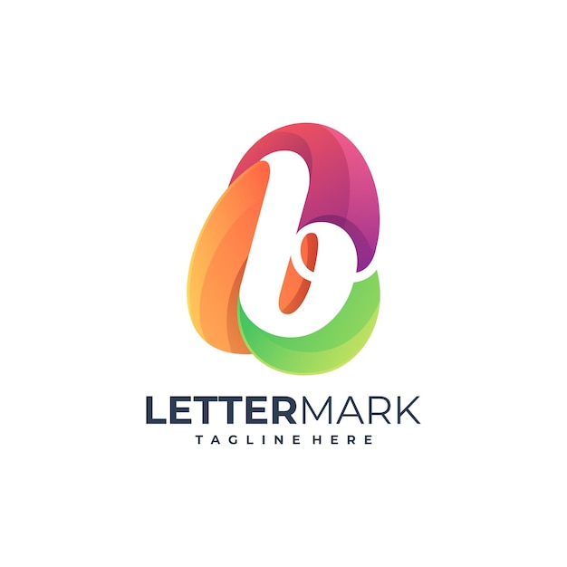 Illustration vector graphic letter mark B colorful logo template