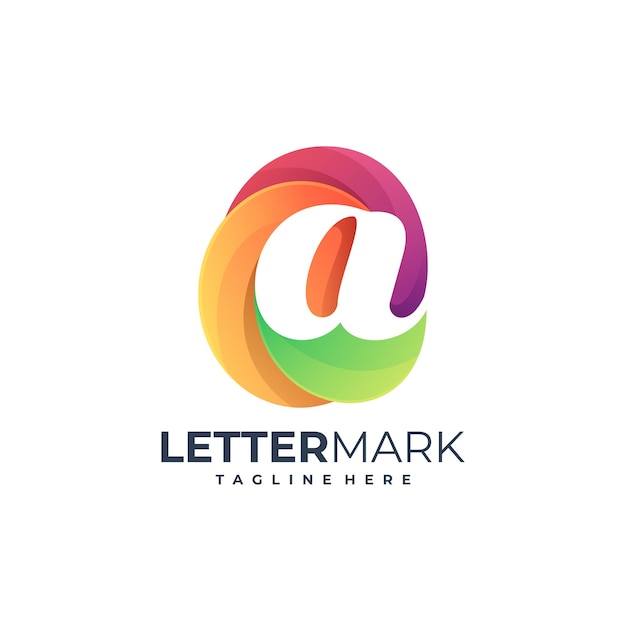 Illustration vector graphic letter mark A colorful logo template