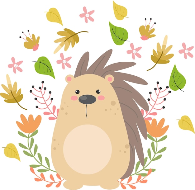 illustration vector graphic little hedgehog. Good for cartoon character, print textile, doodle