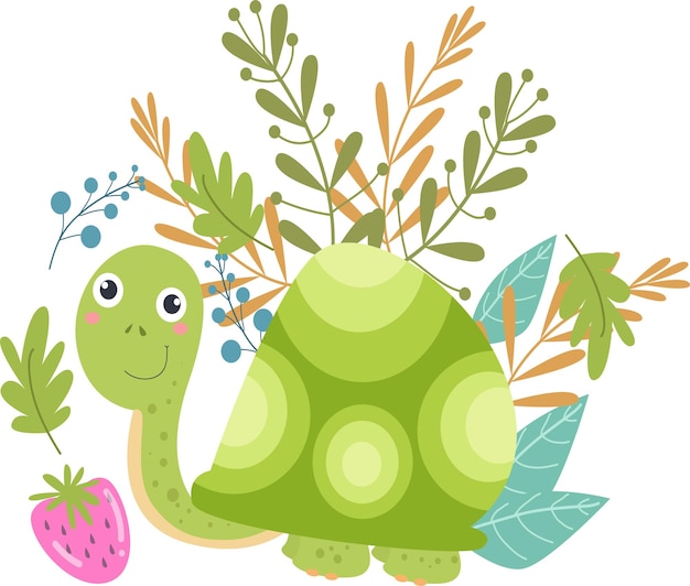 Vector illustration vector graphic little turtle. good for cartoon, animal theme, icon, mascot, logo,