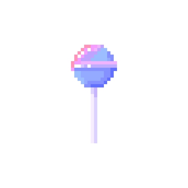 Illustration vector graphic of lolipop in pixel art style