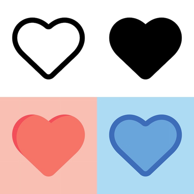 愛のアイコンのイラストベクトルグラフィックユーザーインターフェイスの新しいアプリケーションなどに最適
