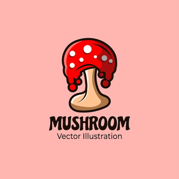 lushroomロゴデザインのイラストベクトルグラフィック