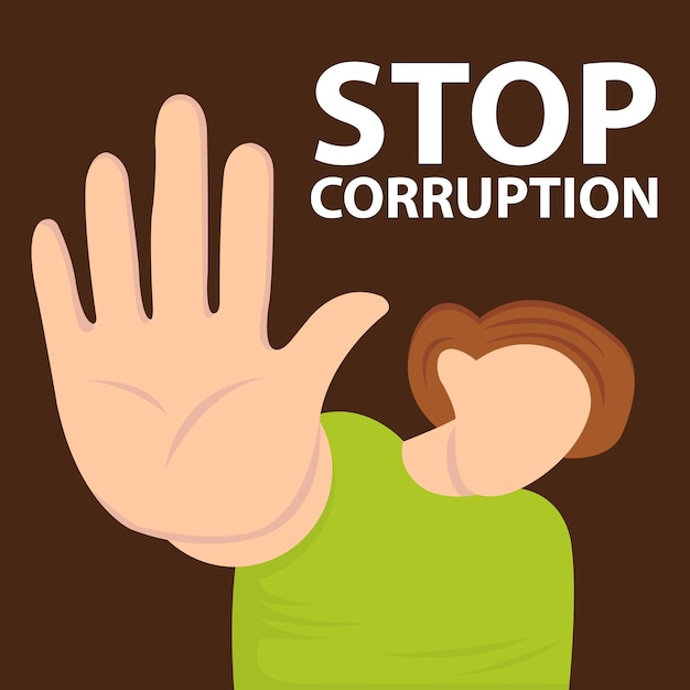 illustration vector graphic of a man said stop corruption perfect for international day