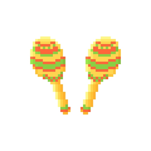 Illustration vector graphic of maracas in pixel art style