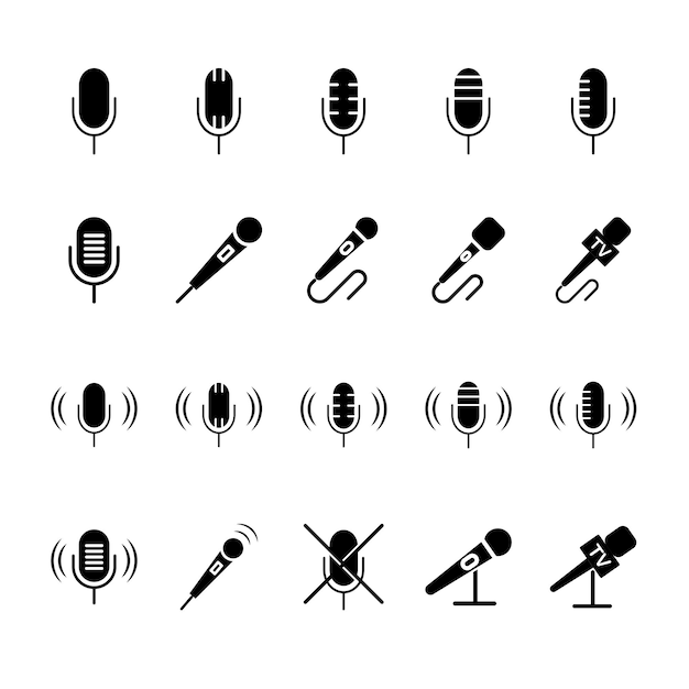 Illustration Vector graphic of microphone icon template