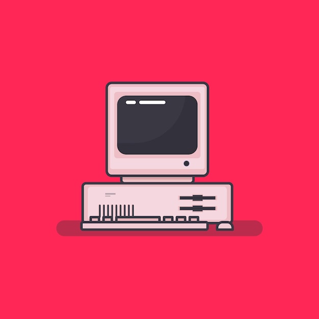 illustration vector graphic of mini desktop vintage illustration concept