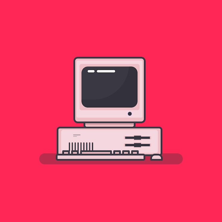 Vector illustration vector graphic of mini desktop vintage illustration concept