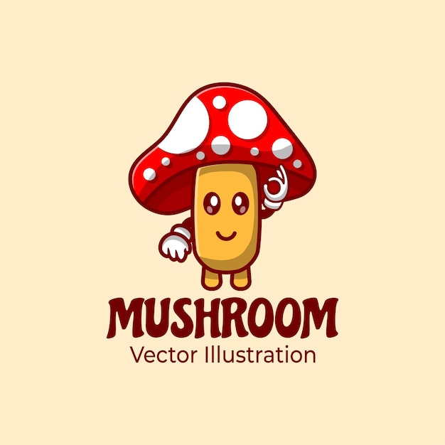 Иллюстрация векторной графики дизайна логотипа Mushroom