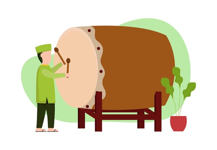 Vector illustration vector graphic of muslim who celebrates eid alfitr