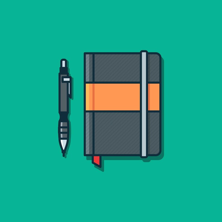 Vector illustration vector graphic of notebook and pen icon vector illustration in flat design style