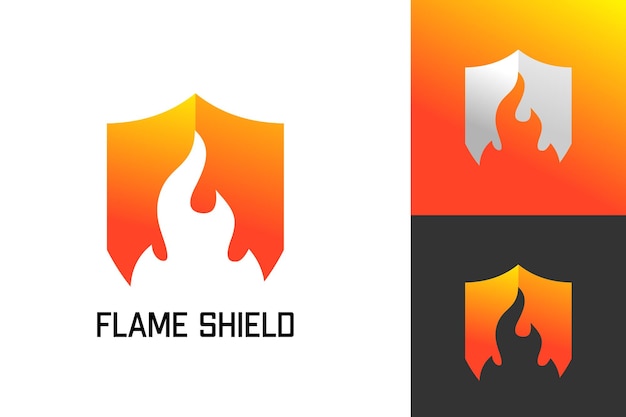 Иллюстрационная векторная графика логотипа flame shield идеально подходит для использования в технологической компании