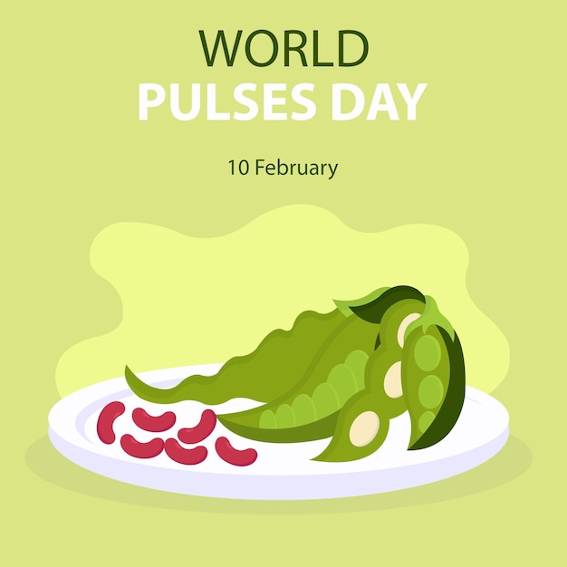 벡터 국제 날 (world pulse day) 에 완벽한 접시 위의 원시 견과류의 터 그래픽